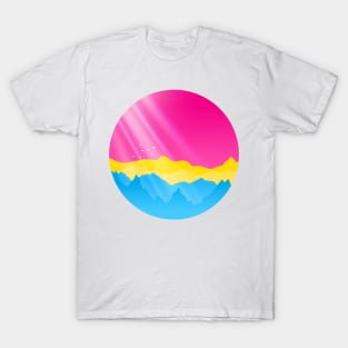 Pansexual Sunrise Mountains Landscape T-Shirt